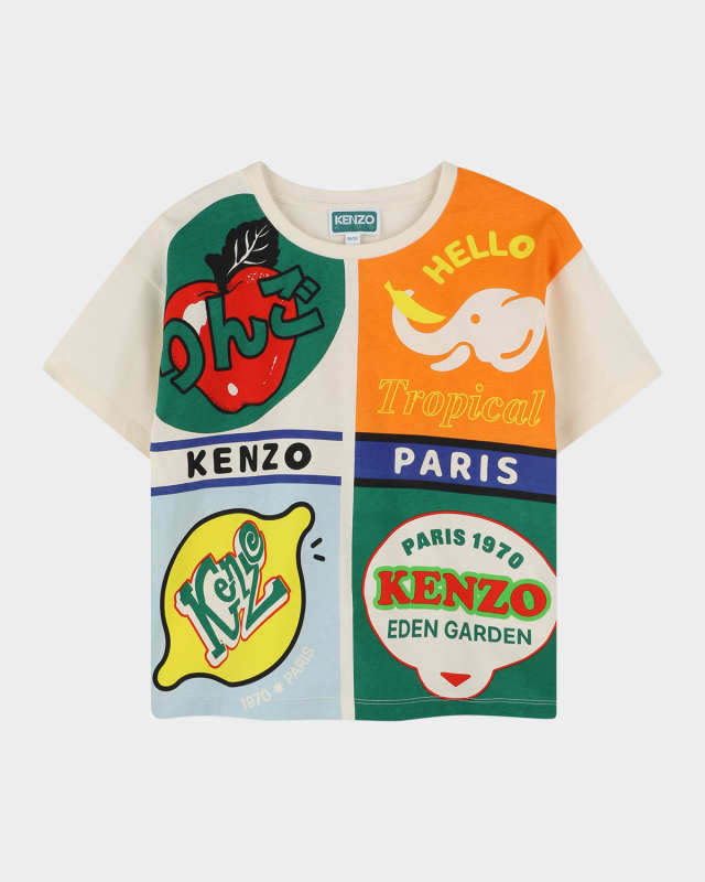 Boy's Logo-Print Patchwork T-Shirt, Size 6-